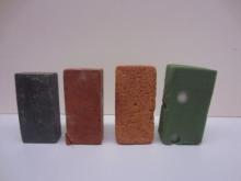 bricks of four different materials