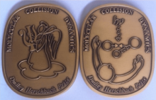 The Herschbach Medals designed by Professor Herschbach himself. There are two such awards made, one for experimental and one for theoretical contributions to the field of Molecular Collision Dynamics, broadly defined. Photo from blog.umd.edu