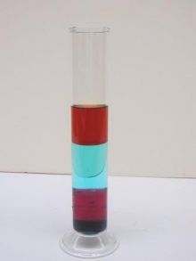 a density column of three layers