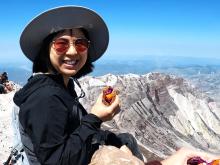 Lixin at the top of Mount. St. Helens