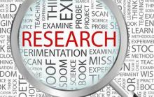 Research keywords and magnifying glass
