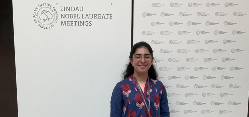 Sena Noaman at the Lindau Nobel Laureate Meetings press wall.